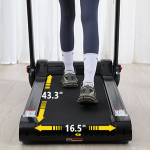 GARVEE Folding Treadmill 0.6-8.7MPH 4.0Hp Portable Treadmill with 14.5inch LED Display Black