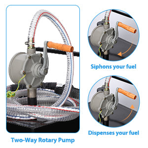 Fuel Caddy Portable Stainless Steel Gas Storage Tank On 4 Wheels with Manual Transfer Pump