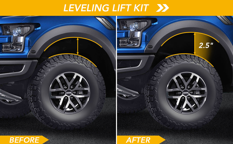 GARVEE 2.5 F150 Leveling Lift Kits 2.5 Inch Front Strut Spacer Suspension Lift Kit Lift Spacers