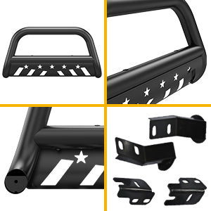 GARVEE Bull Bar Front Grille Brush Push Bumper Guard With Skid Plate Compatible For 2005-2015 Tacoma
