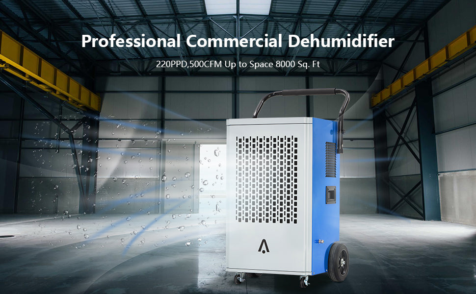 GARVEE 230 Pints Commercial Dehumidifier With Pump For Warehouse Garage Industrial Job Sites and Water Damage Restoration