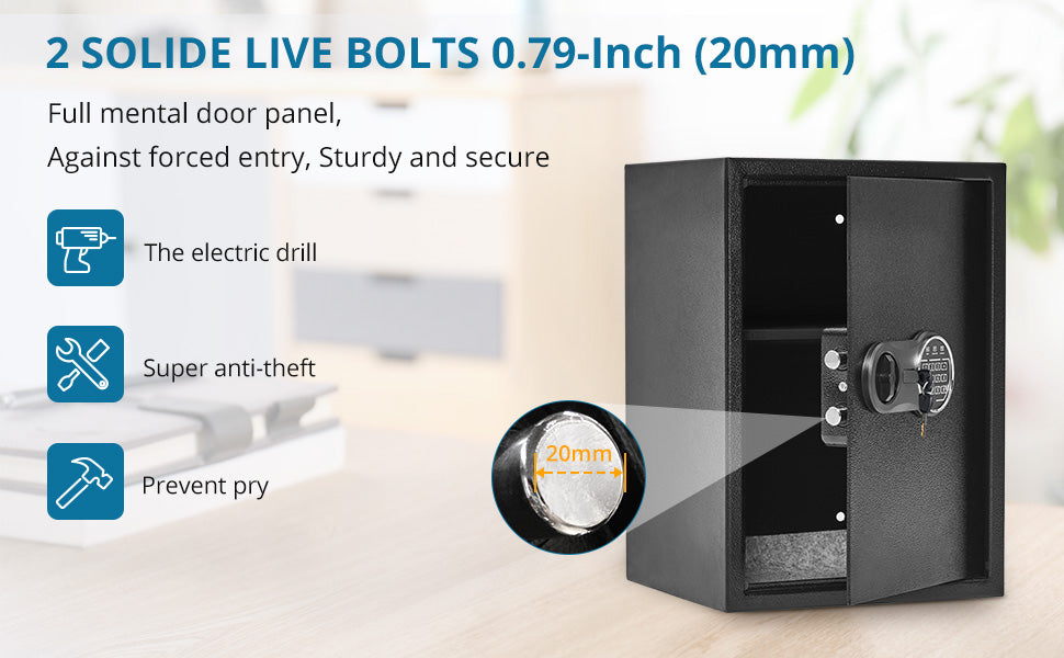 GARVEE Security Safe With Digital Keypad Lock 19.6 x 13.7 x 12.2 Inches Steel Safe