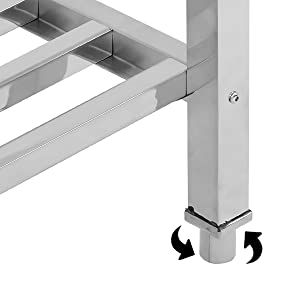 GARVEE Stainless Steel Prep Table 48 x 24 Inch NSF Commercial Heavy Duty Stainless Steel Work Folding Table