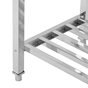 GARVEE Stainless Steel Prep Table 48 x 24 Inch NSF Commercial Heavy Duty Stainless Steel Work Folding Table