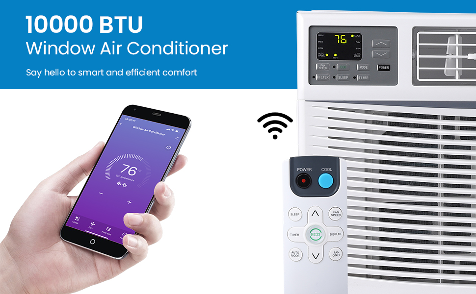 GARVEE Air Conditioner 10000 BTU Turbo Fast Cooling AC Unit Remote App Control