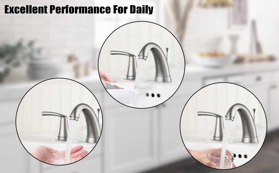 GARVEE Bathroom Faucet 3 Hole 8 Inch Widespread Bathroom Faucet With UPC Supply Lines