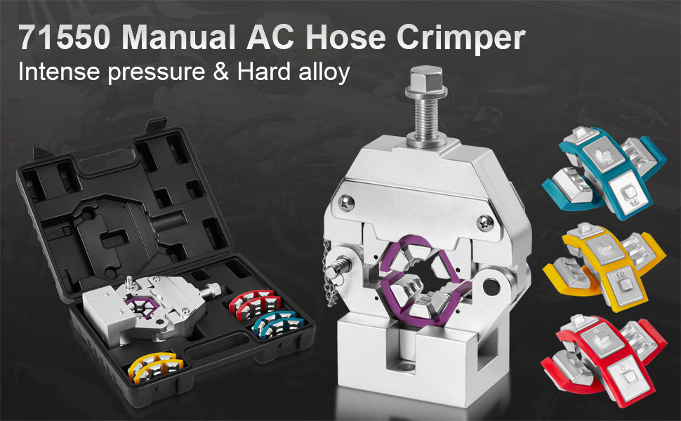 GARVEE Manually A/C Hose Crimper Kit with 4 Die Set for Car Air Conditioning Repaire