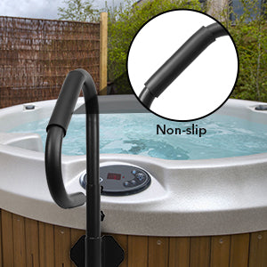 GARVEE 600LBS Capacity Hot Tub Handrail 48 Inch Safety Handrail for Indoor Outdoor Bath Black