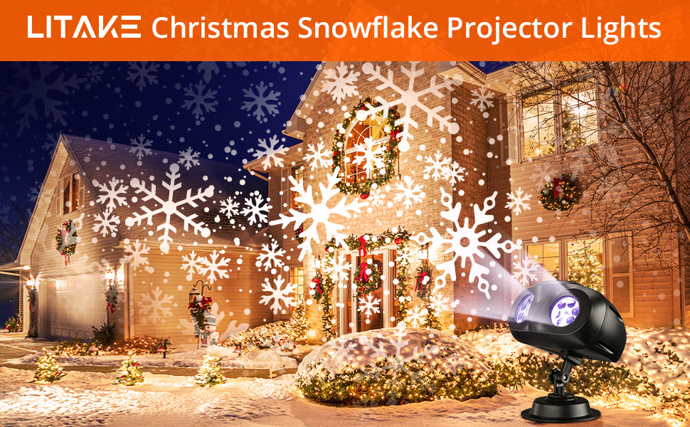 GARVEE Litake Christmas Projector Lights Outdoor Illuminate IP65 Waterproof Snowflake Projecto