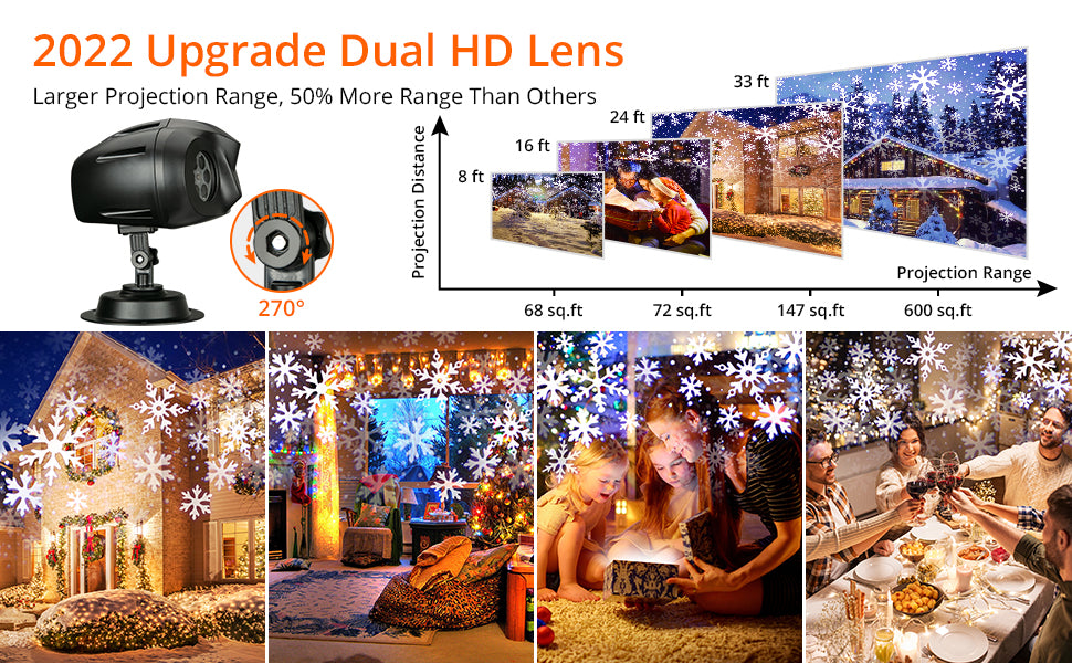 GARVEE Litake Christmas Projector Lights Outdoor Illuminate IP65 Waterproof Snowflake Projecto