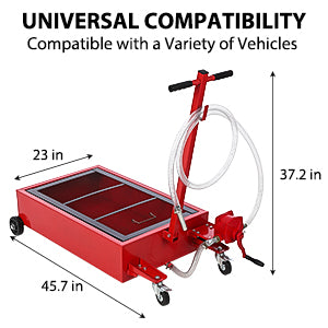 Garvee 20 Gallon Oil Drain Pan Oil Drain Tank 76L Low Profile Oil Drain Pan with T Foldable Hand