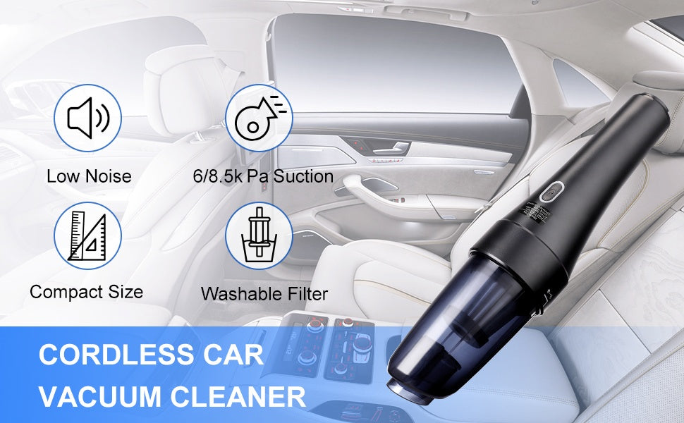 Handheld Car Vacuum 8500PA Suction, Rechargeable, Type-C