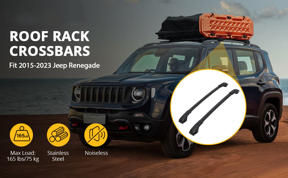 GARVEE Car Roof Rack Cross Bars for 2015-2023 Jeep Renegade with Grooved Side Rails