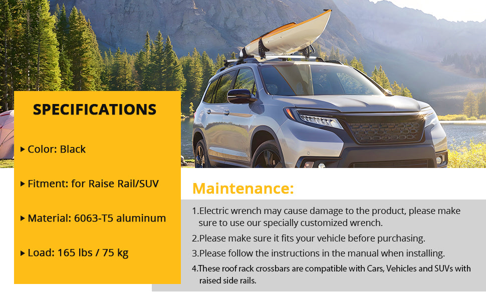 GARVEE Roof Rack Cross Bars with Lock 54 Inch Universal Roof Bars Require Matching Roof Side Rails