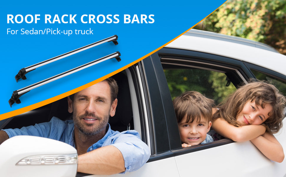 GARVEE Roof Rack Cross Bar Universal Fit Without Grooved Side Rails Adjustable from 20 to 54 Inch