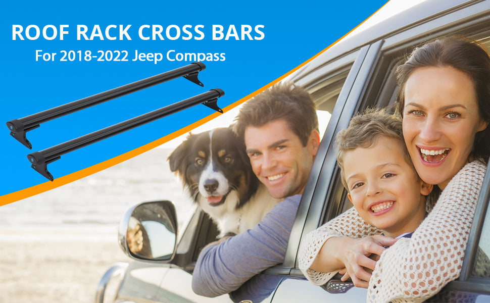 GARVEE Roof Rack Cross Bars Roof Rails with Lock Crossbar Compatible with 2018-2022 Jeep Compass