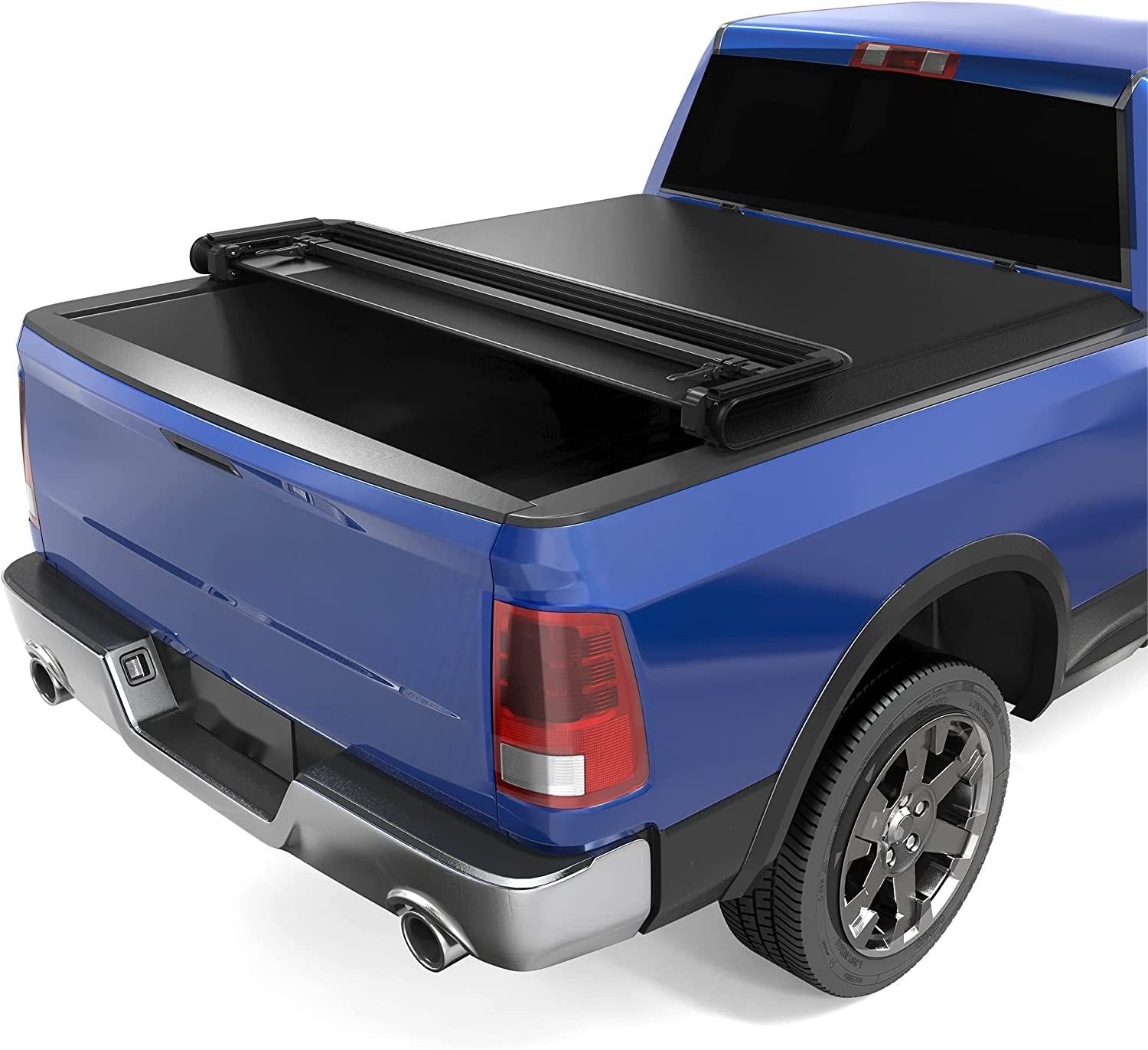 GARVEE Quad 4-Fold Soft Folding Truck Bed 5.5ft Tonneau Cover Compatible for 2015-2023 Ford F150