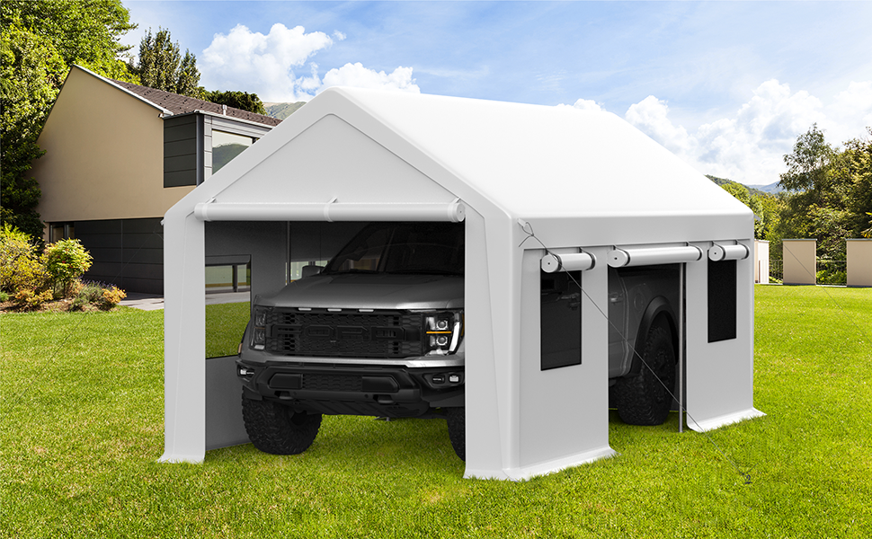 GARVEE Carport 13x20ft Portable Garage Heavy Duty Car Port Canopy and Reinforced Steel Poles