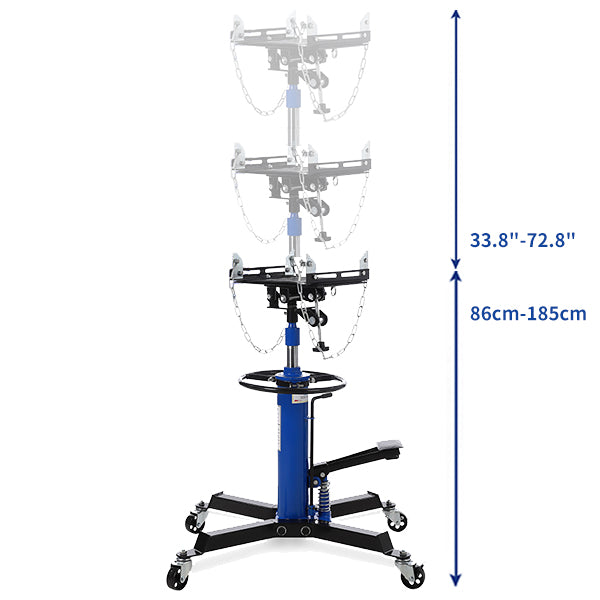 1322lbs Hydraulic Transmission Jack Lift, 33.8-72.8 Inch Lift