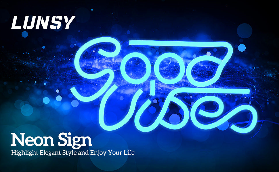 GARVEE Good Vibes Neon Sign LED Neon Signs for Wall Decor Neon Lights Powered by USB