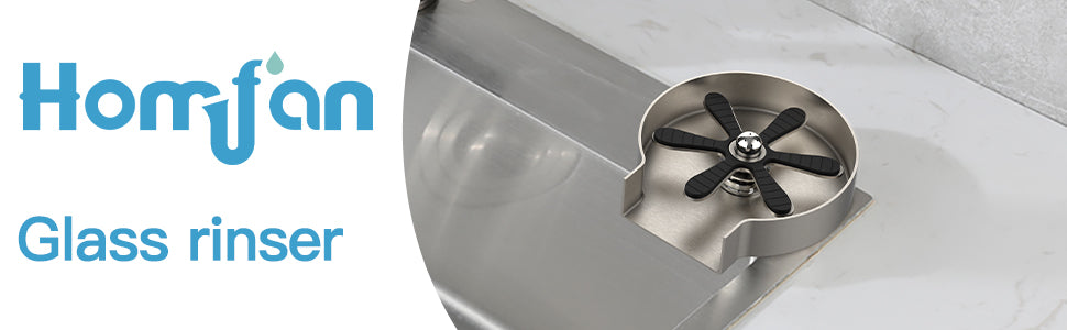 GARVEE Glass Rinser Stainless Steel Glass Rinser for Kitchen Sink Cup Washer for Kitchen Sink