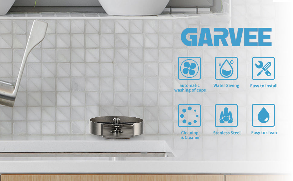 GARVEE Glass Rinser Stainless Steel Glass Rinser for Kitchen Sink Cup Washer for Kitchen Sink