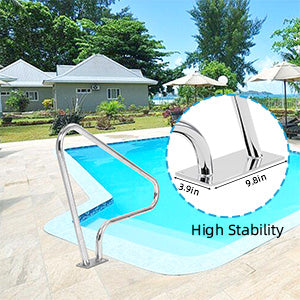 GARVEE Pool Rail 48x36 Inch 304 Stainless Steel 370LBS Load Capacity Rustproof Pool Handrail