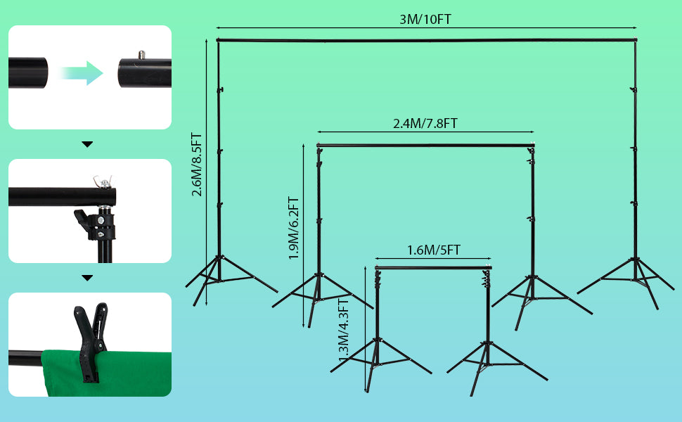 8.5x10ft Photography Kit with Backdrops for Portrait Shoots