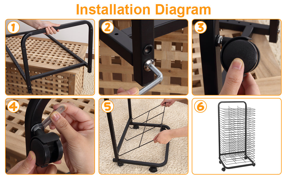 25-Shelf Art Drying Rack, 41.5 Inch High, Mobile for Studios