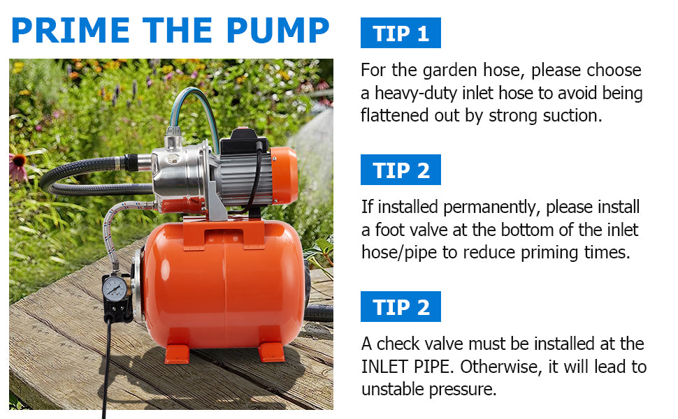 GARVEE 1.6HP Shallow Well Pump with Pressure Tank