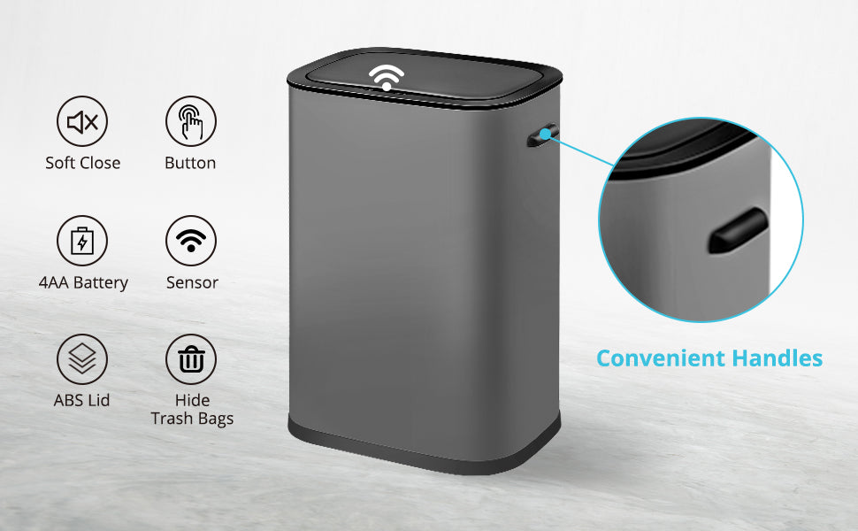 GARVEE Automatic Trash Can with Lid 14.5 Gallon Smart Trash Can 55L Motion Sensor Trash Can