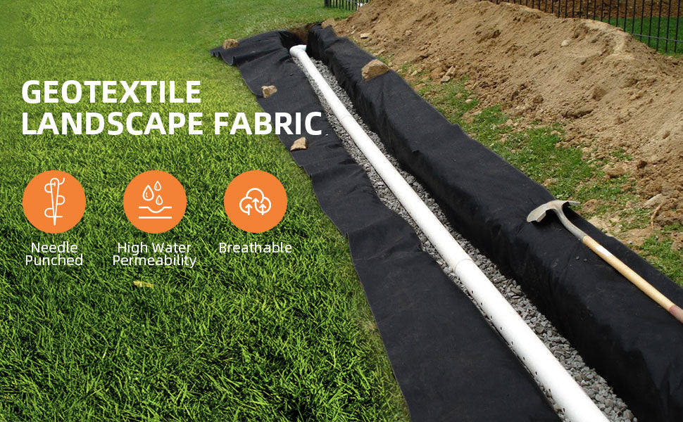 GARVEE 8oz 3ft x 100ft Weed Barrier Landscape Fabric Premium Ground Cover Weed Block Gardening Mat