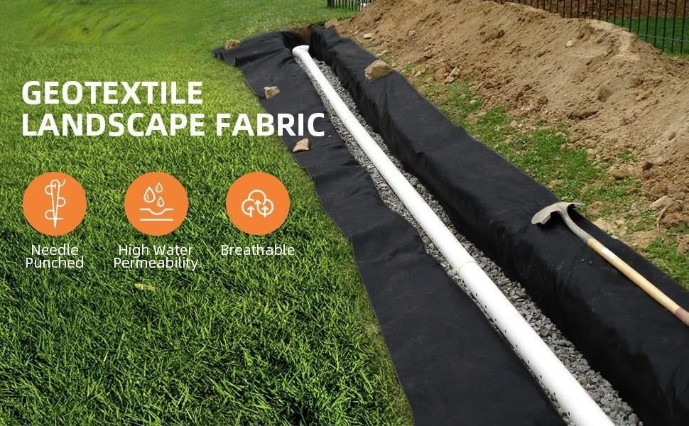 3ft x 300ft Geotextile Fabric, 6oz, 350N Strength for Driveways