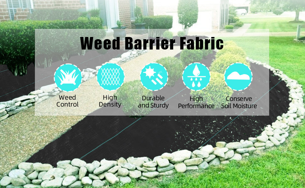 GARVEE Woven Landscape Fabric 3 x 300FT 5.8oz Weed Fabric Barrier Double Layer Fabric Weed Barrier