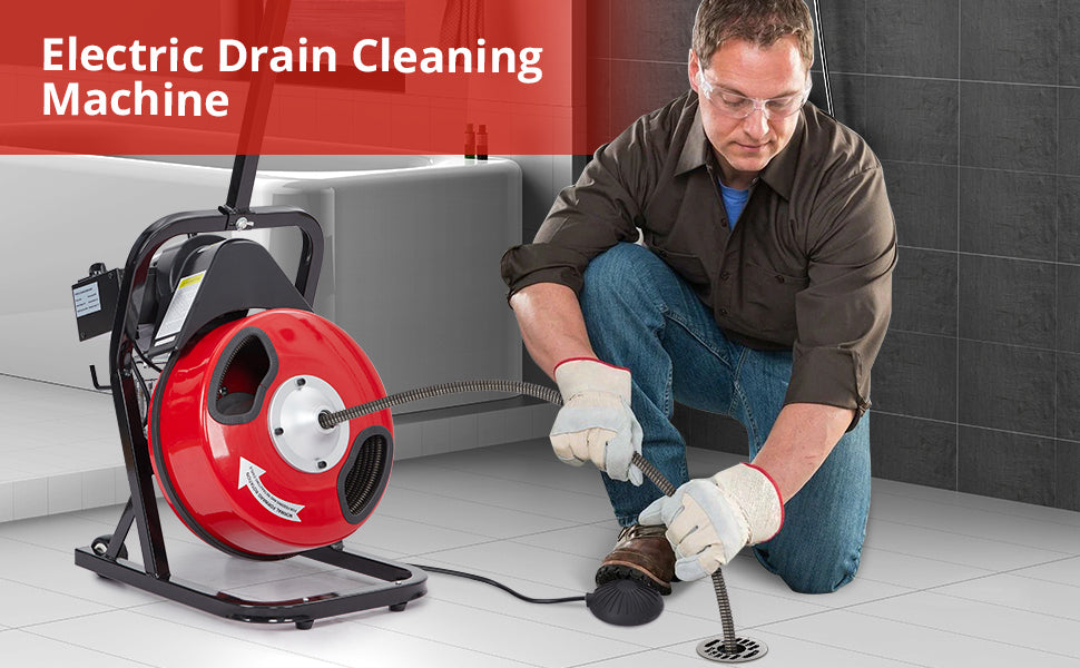 GARVEE Drain Cleaner Machine Professional Automatic Electric Drain Auger for 1 to 4 Inch Pipes