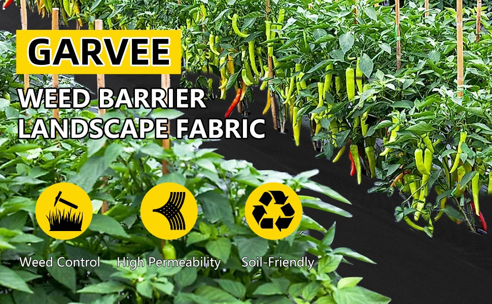 GARVEE 4ft x250ft Weed Barrier Landscape Fabric Premium Non-Woven 1.8oz Ground Cover Gardening Mat
