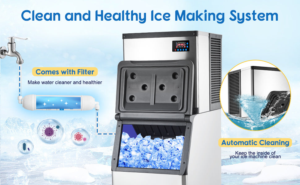 500LBS/24H Stainless Ice Machine