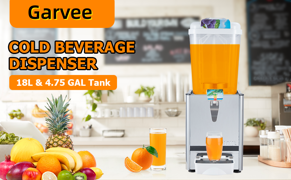 GARVEE Commercial Beverage Dispenser Commercial Juice Dispenser Food Grade Ice Tea Drink Dispenser