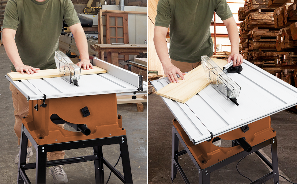 Multifunctional 10 Inch Table Saw 15A, 5000RPM with Bevel Cut