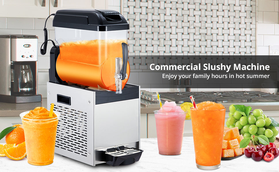 12L 500W Commercial Slushy Machine for Cocktails & Smoothies