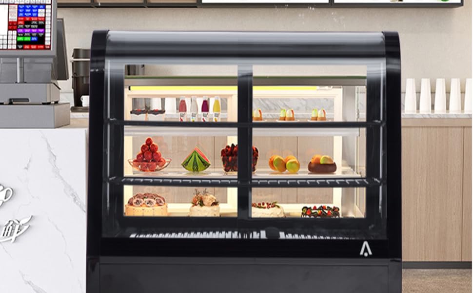 3.5 Cu.FT Commercial Display Fridge, LED, Countertop Pastry Case