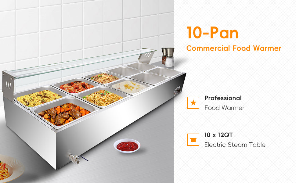 10-Pan Commercial Food Warmer