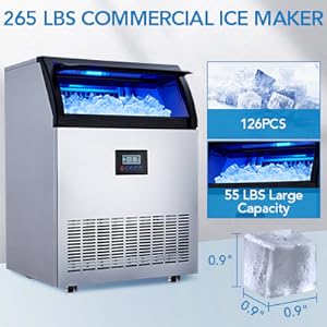 120V/60Hz 450W 265 Lbs/24Hrs Under Counter Ice Maker Machine