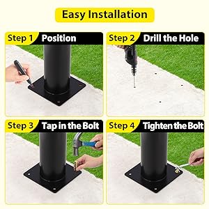 Safety Bollard,42 Inch Height Bollard Post