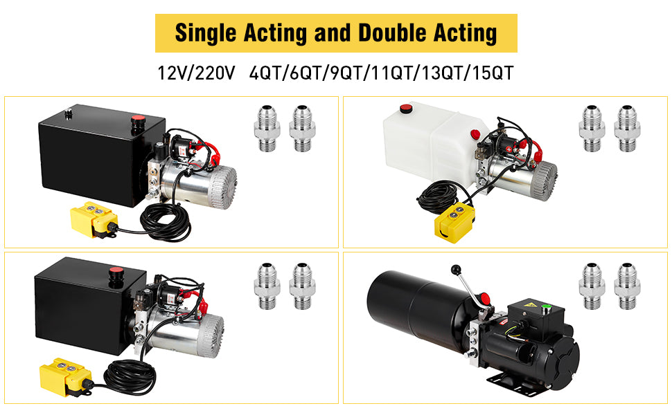 GARVEE Double Acting Hydraulic Power Unit 12V Car Lift Hydraulic Pump Power Unit Hydraulic Pumps