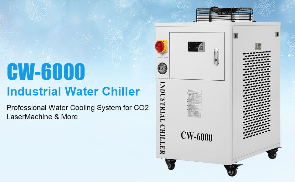 GARVEE 15L Industrial Water Chiller CW-6000 0.73hp 8.7gpm Water Cooling System Water Cooler