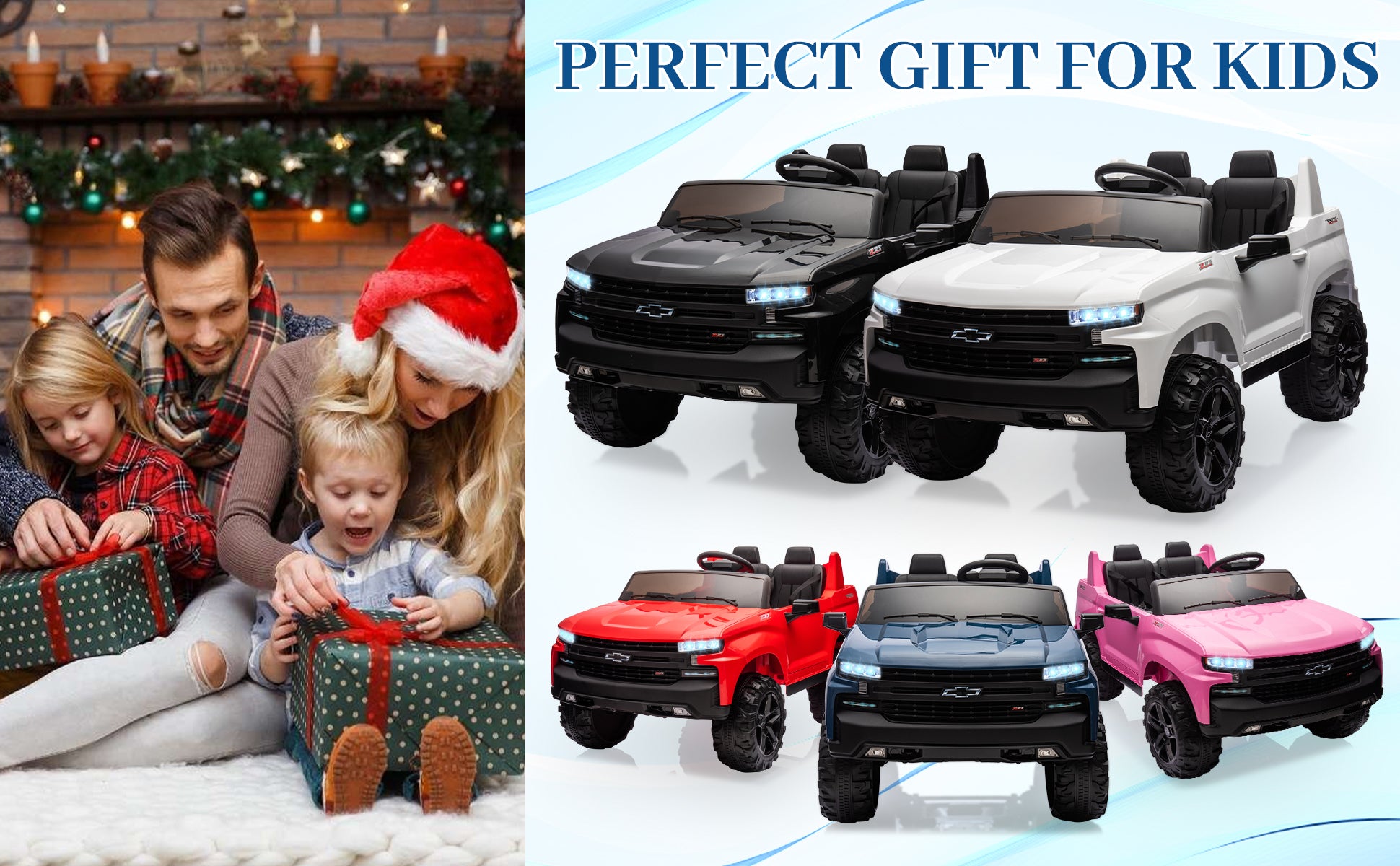 24V 2-Seater Baby Car Truck Licensed Chevrolet Silverado Ride On