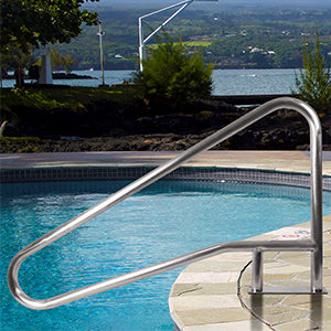 GARVEE Pool Handrail 55x32 Inch Swimming Pool Stair Rail 250LBS Load for Inground Pool