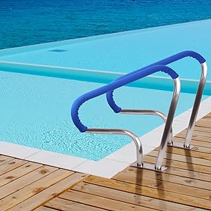 GARVEE Pool Handrail 39x32 Inch Swimming Pool Stair Rail 250LBS Load for Inground Pool