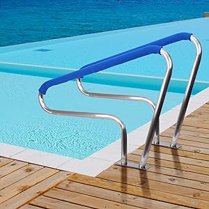 GARVEE Pool Handrail 48x36 Inch Swimming Pool Stair Rail 250LBS Load for Inground Pool